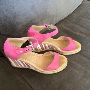 Pink UGGs Women’s Ankle-Strap Wedge Sandals